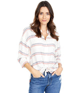 HURLEY STRIPE TIE FRONT TOP