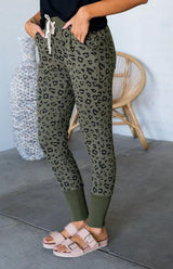 NEW AND IMPROVED LEOPARD JOGGERS OLIVE
