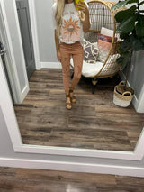 MAUVE BUTTON DOWN DISTRESSED DENIM