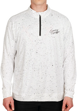 MENS SUNDAY SWAGGER WHITE SPLATTER QUARTER ZIP