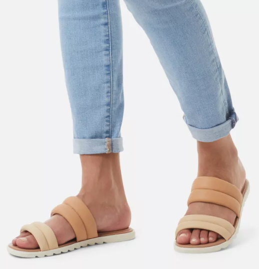 SOREL ELLA II PUFF SLIDE SANDAL CERAMIC/SEA SALT