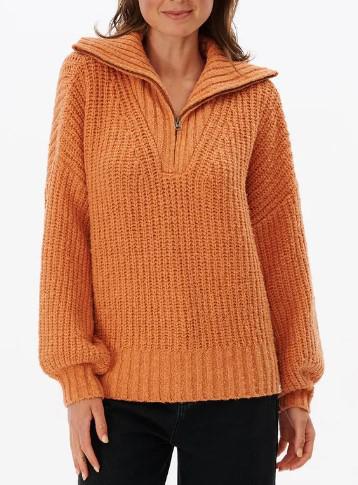 RIPCURL RUST SEEKER 1/4 ZIP SWEATER