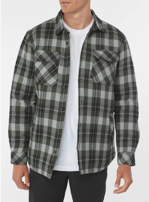 O'NEILL DUNMORE OLIVE PLAID JACKET