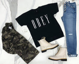 BLACK OBEY LOGO TEE