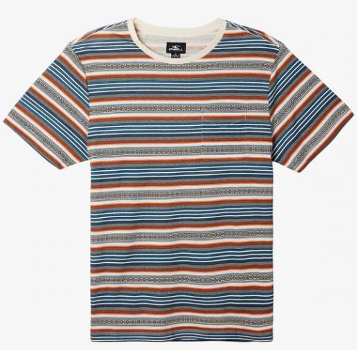 O'NEILL CORTEZ CREAM/ORANGE/BLUE POCKET TEE