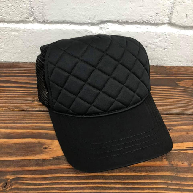 BLACK QUILTED HAT