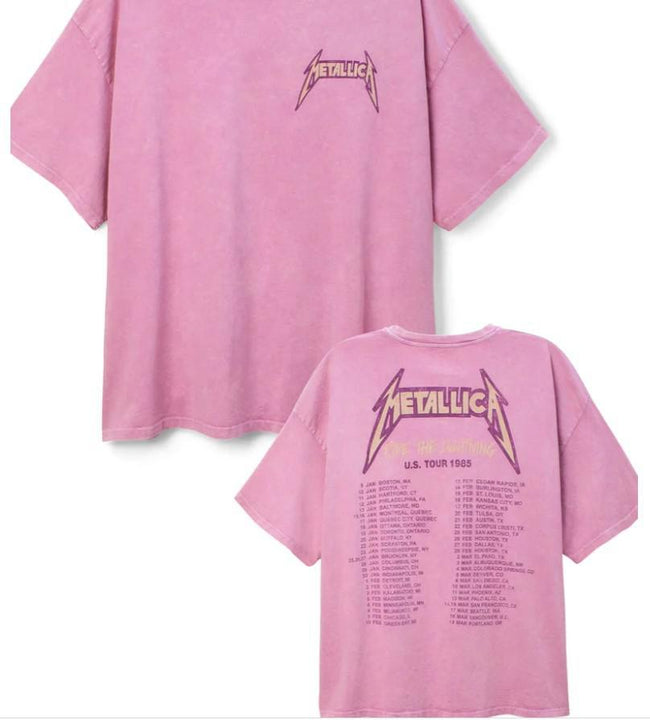 pink metallica t shirt