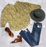 MUSTARD FLORAL TASSEL BLOUSE