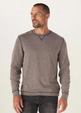 MENS THE NORMAL BRAND PUREMESO GREY STITCH SWEATER