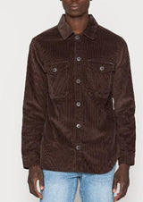 MENS JACK AND JONES BROWN JOROLLIE CORDUROY OVERSHIRT