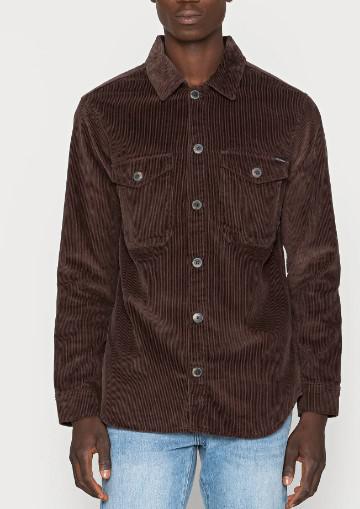MENS JACK AND JONES BROWN JOROLLIE CORDUROY OVERSHIRT