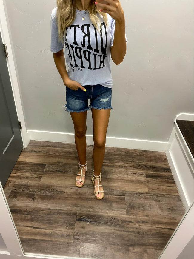 BLUE MINERAL WASH DIRTY HIPPIE GRAPHIC TEE