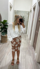 IVORY WOVEN HOODED TOP