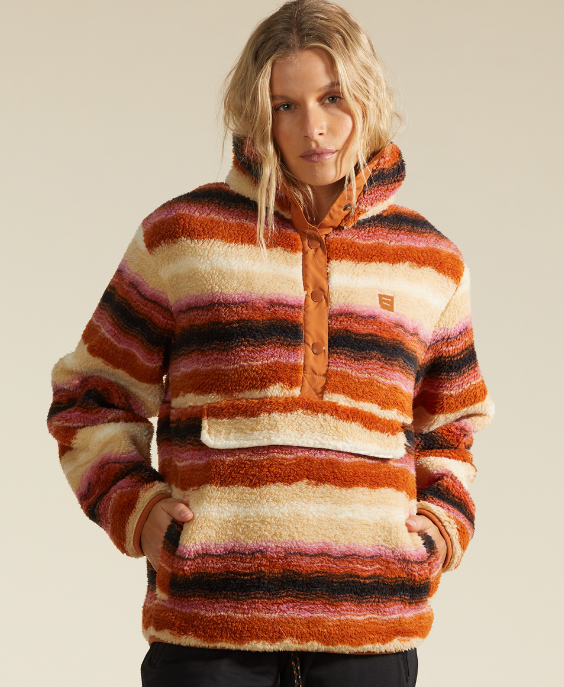 BILLABONG BONE SWITCHBACK MOCK FLEECE PULLOVER