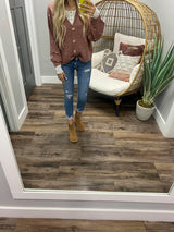 MAUVE DOTTED CARDIGAN TOP