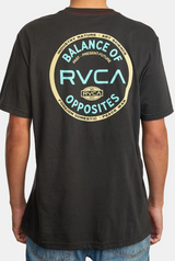 MENS RVCA BLACK BALANCE SEAL TEE