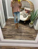 PINK FLOUNCE BUTTON BLOUSE