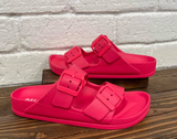 NEON PINK MIA SLIDES