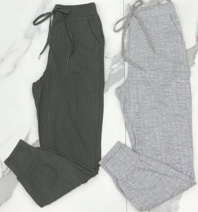 OLIVE RIBBED JOGGER