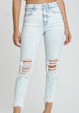 JOJO ACID WASH HIGH RISE MOM JEANS