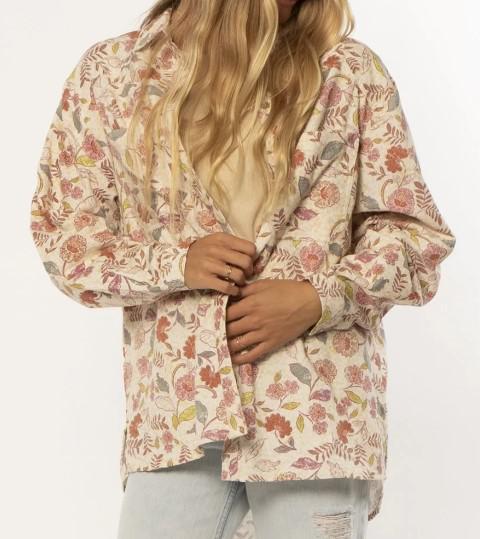 BURST OF LIFE BUTTON UP TOP