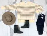 IVORY MULTI STRIPE SWEATER TOP