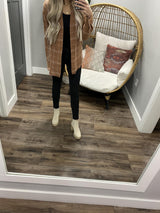 LUNA WASHED COOPER PLAID BUTTON UP TOP