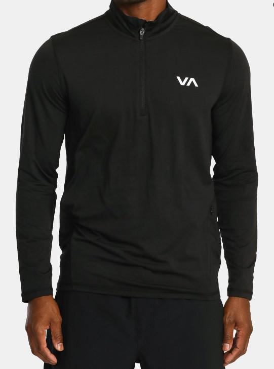 RVCA SPORT VENT HALF-ZIP PULLOVER BLACK