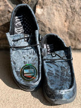 MENS HOWITZER ROAM CHARCOAL GREY CAMO SLIP ON SHOES