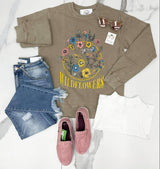 TAUPE WILDFLOWERS CREW