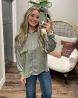 STERLING BUTTON DOWN SILK BLOUSE