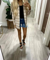 TAUPE PLAID SHACKET