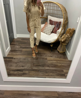 KHAKI WASHED JUMPSUIT