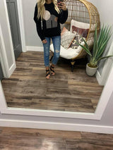 BLACK BOHO CREW SWEATER
