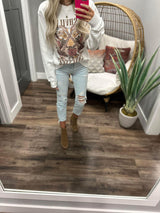 WHITE NASHVILLE TENNESSEE CREW SWEATER