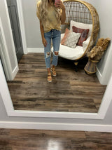 BUTTER YELLOW DITSY FLORAL BLOUSE