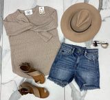 OATMEAL TEXTURED SWEATER TOP