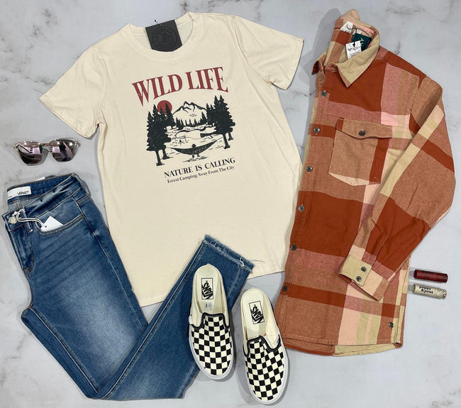 CREAM WILDLIFE MOUNTAIN TEE