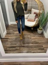 OLIVE AND IVORY STRIPE BUTTON DETAIL SWEATER TOP
