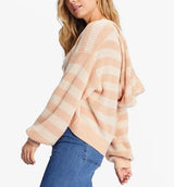 BILLABONG MAS AMOR KNIT STRIPE HOODED SWEATER