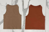 LIGHT TAUPE FREE PEOPLE RIBBED CROP TANK