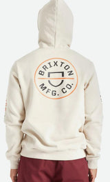 MENS BRIXTON BEIGE CREST HOODIE