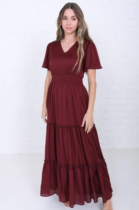 MIA BURGUNDY MAXI DRESS