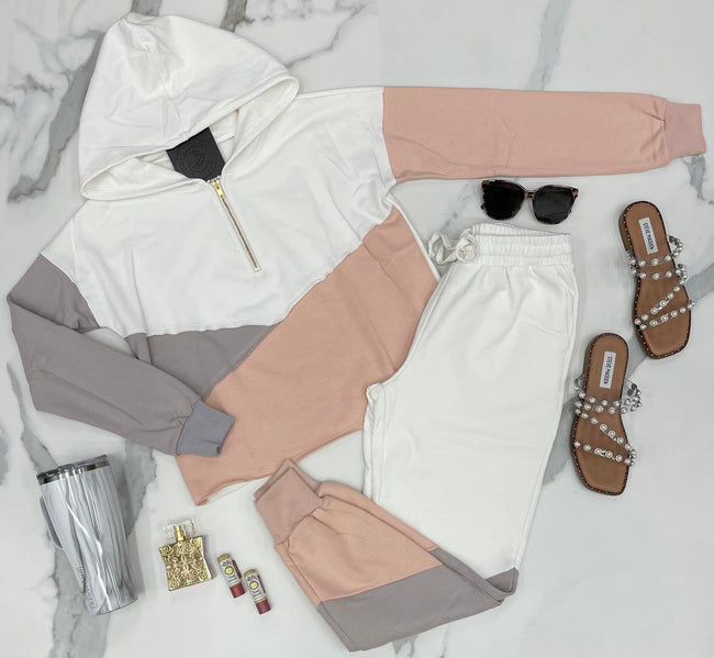 BLUSH TRICOLOR SWEATPANT JOGGER