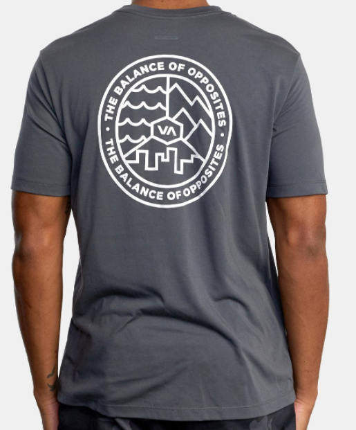 MENS RVCA TRIFACTOR SLATE GREY TEE