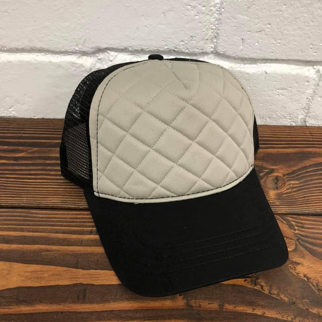 GREY QUILTED HAT