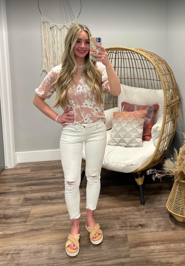 PINK BOHO FLORAL BLOUSE