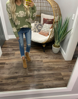 SAGE FLORAL SWEATER TOP