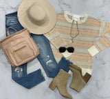 PEACH LIGHT WEIGHT SWEATER TOP