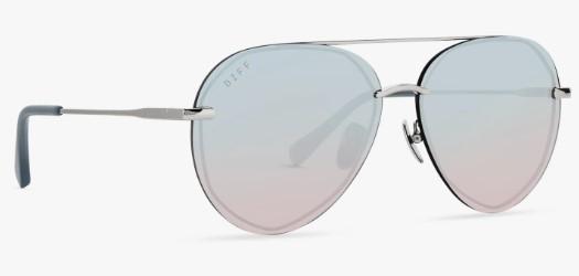 DIFF LENOX SILVER BLUE TO LAVENDER FLASH SUNGLASSES